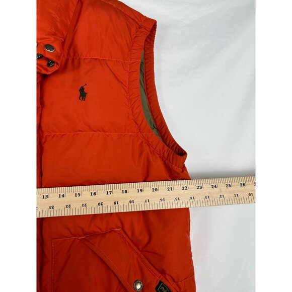 VTG Polo Ralph Lauren Orange Puffer Vest L With Embroidered Logo Mens Outerwear - Picture 4 of 13